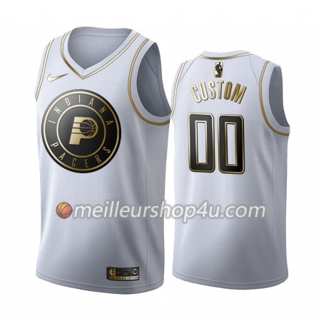 Maillot Basket Homme Indiana Pacers Personnalisé 2019-20 Nike Blanc Golden Edition Swingman
